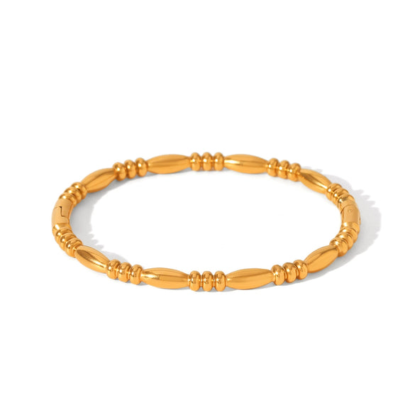 Bracelet Stainless Steel Ins Style Geometric Round Bead Gold Bean Electroplating
