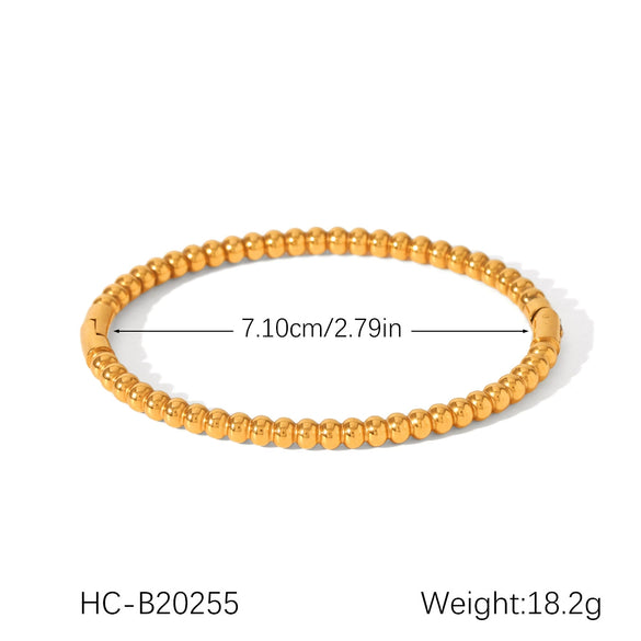 Bracelet Stainless Steel Ins Style Geometric Round Bead Gold Bean Electroplating