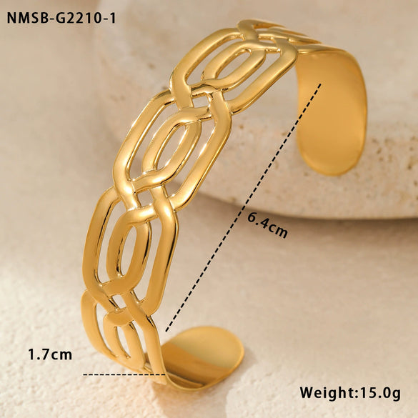 Bracelet Stainless Steel 18K Gold Geometric Electroplating Jewelry For Women