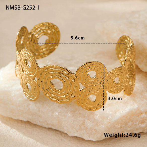 Bracelet Stainless Steel 18K Gold Geometric Electroplating Jewelry For Women