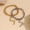 Bracelet Stainless Steel 14K Gold Plated Geometric Pattern Handmade For Women