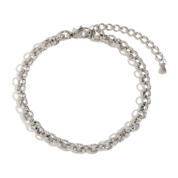 Bracelet Stainless Steel 14K Gold Plated Geometric Pattern Handmade For Women