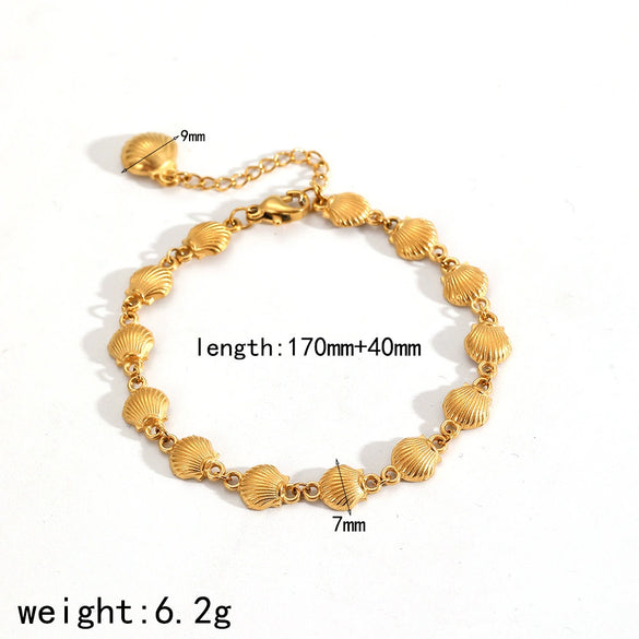Bracelet Stainless Steel 18K Gold Plated Opening Ring Minimalist Jewelry For Women