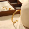 Bracelet Stainless Steel 18K Gold Plated Opening Ring Minimalist Jewelry For Women
