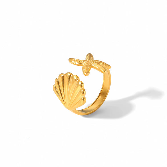 Bracelet Stainless Steel 18K Gold Plated Opening Ring Minimalist Jewelry For Women