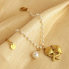 Bracelet Stainless Steel 18K Gold Plated Starfish Shell Pearl Heart Geometric Design For Women