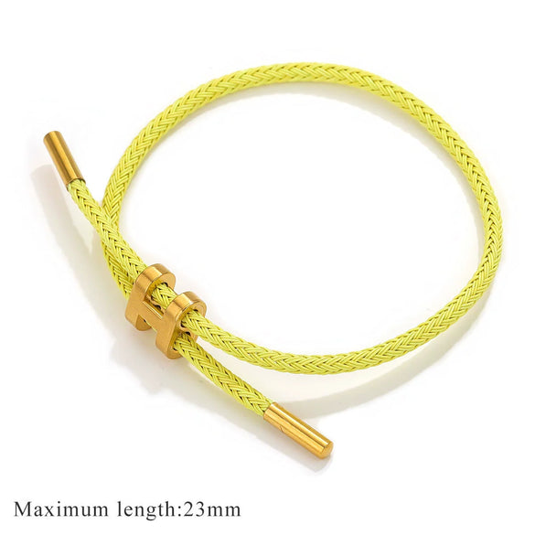 Bracelet Stainless Steel 18K Goldplated Ishaped Buckle Red Rope Electroplating Unisex Simple