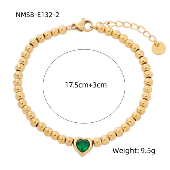 Bracelet Stainless Steel Love Zircon High Grade Titanium Steel Peach Heart Electroplated Couple Fashion