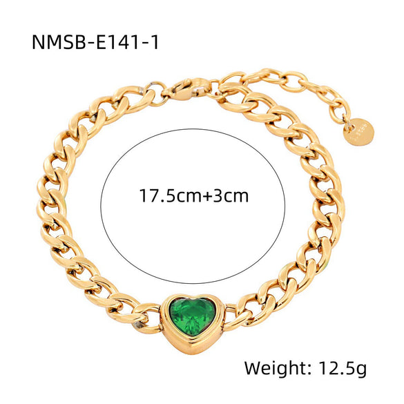 Bracelet Stainless Steel Love Zircon High Grade Titanium Steel Peach Heart Electroplated Couple Fashion
