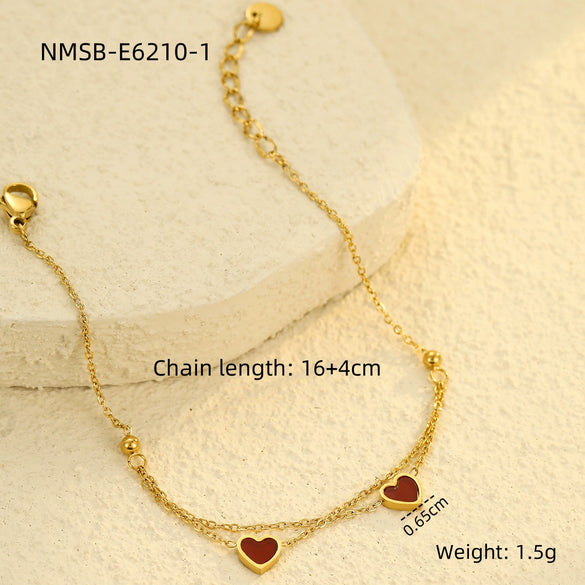 Bracelet Stainless Steel Love Zircon High Grade Titanium Steel Peach Heart Electroplated Couple Fashion