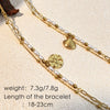 Bracelet Stainless Steel Pearl Beaded Heart Shape Electroplated Jewelry