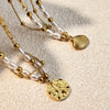 Bracelet Stainless Steel Pearl Beaded Heart Shape Electroplated Jewelry