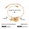 Bracelet Stainless Steel Pearl Chain With Shell Pendant Geometric Style Electroplated