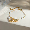 Bracelet Stainless Steel Pearl Chain With Shell Pendant Geometric Style Electroplated