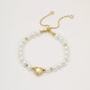 Bracelet Stainless Steel Pearl Heart Shape Geometric Electroplating Women's Fashion Light Luxury