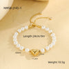 Bracelet Stainless Steel Pearl Heart Shape Geometric Electroplating Women's Fashion Light Luxury