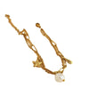 Bracelet Stainless Steel Pearl Heart Starfish Feather Pendant Double Layer 18K Gold Plated Electroplated