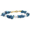 Bracelet Stainless Steel Pearl Lapis Lazuli Handmade Geometric Style