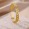 Bracelet Stainless Steel Pleated Pattern Open Circle Electroplating