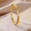 Bracelet Stainless Steel Pleated Pattern Open Circle Electroplating