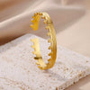 Bracelet Stainless Steel Pleated Pattern Open Circle Electroplating