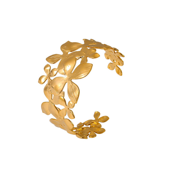 Bracelet Stainless Steel Pvd Electroplated French Flower Geometric Simple Style