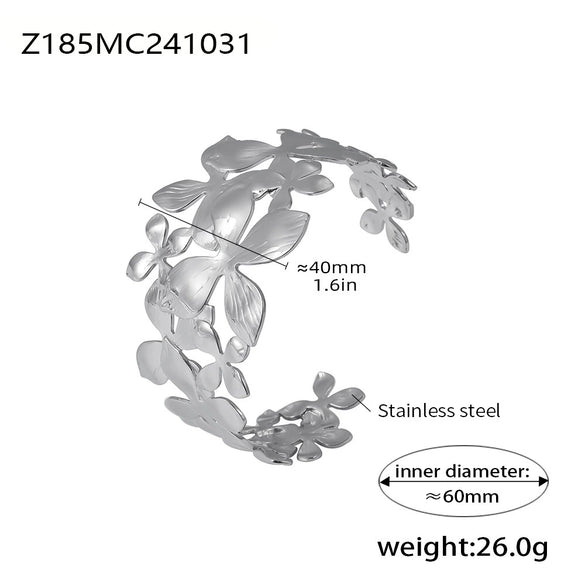 Bracelet Stainless Steel Pvd Electroplated French Flower Geometric Simple Style