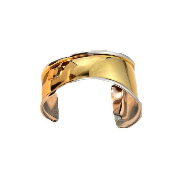 Bracelet Stainless Steel Retro Geometric Electroplating Irregular Glow Wide Open