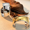 Bracelet Stainless Steel Retro Geometric Electroplating Irregular Glow Wide Open