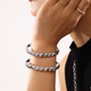 Bracelet 316L Stainless Steel Rhinestone Electroplated Geometric Rivet Buckle