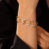Bracelet Stainless Steel Rhinestones Geometric Electroplating Punk Style