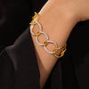 Bracelet Stainless Steel Rhinestones Geometric Electroplating Punk Style