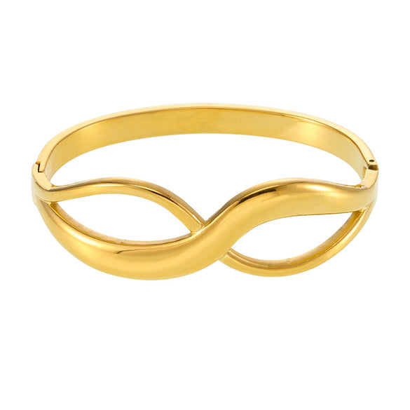 Bracelet Stainless Steel 8Shaped Geometric High Polished Pvd Plated 18K Real Gold Color Retention