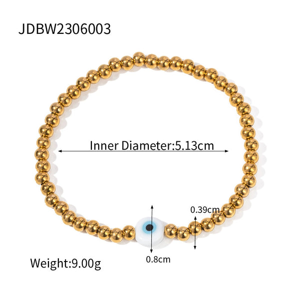 Bracelet Stainless Steel Stacked Style Shell Conch Pattern Electroplated Jewelry