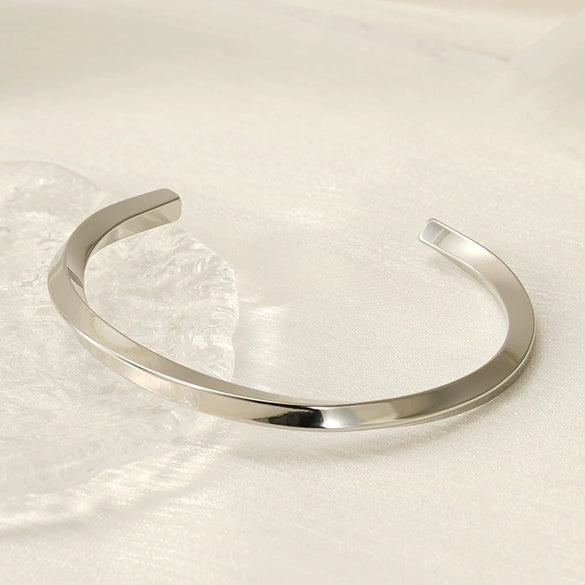 Bracelet Stainless Steel Twisted C Shaped Electroplated Geometric Fashion For Women And Couple