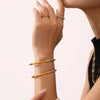 Bracelet 316L Stainless Steel Zircon Shell Beads Geometric Hand Inlaid Electroplated