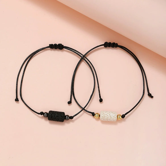 Bracelet Stone Geometric Handmade Couple