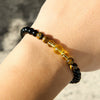 Bracelet Stone Geometric Handmade Retro Black Onyx Citrine Yellow Tiger Eye Unisex