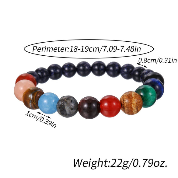Bracelet Stone Geometric Handmade Unisex Universe Galaxy Eight Planets Style