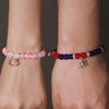 Bracelet Stone Magnet Buckle Geometric Handmade Love Magnetic Pink White Beaded Unisex