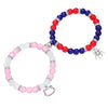 Bracelet Stone Magnet Buckle Geometric Handmade Love Magnetic Pink White Beaded Unisex