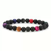 Bracelet Tiger Eye Stone Black Gallbladder Volcanic Stone Copper Geometric Handmade Minimalist Unisex