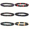 Bracelet Tiger Eye Stone Black Gallbladder Volcanic Stone Copper Geometric Handmade Minimalist Unisex