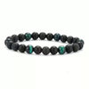 Bracelet Tiger Eye Stone Black Gallbladder Volcanic Stone Copper Geometric Handmade Minimalist Unisex
