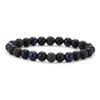 Bracelet Tiger Eye Stone Black Gallbladder Volcanic Stone Copper Geometric Handmade Minimalist Unisex