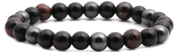 Bracelet Tiger Eye Stone Black Gallbladder Volcanic Stone Copper Geometric Handmade Minimalist Unisex