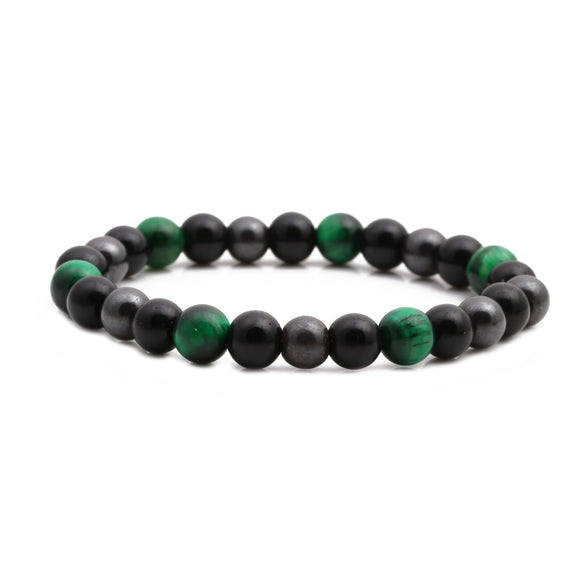 Bracelet Tiger Eye Stone Black Gallbladder Volcanic Stone Copper Geometric Handmade Minimalist Unisex
