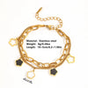 Bracelet Titanium Steel Black Shell Heart Hollow Five Leaf Flower Electroplating Cartoon Women's Jewelry