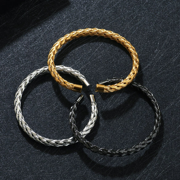 Bracelet Titanium Steel Braided Cshaped Fashion Geometric Electroplated Jewelry