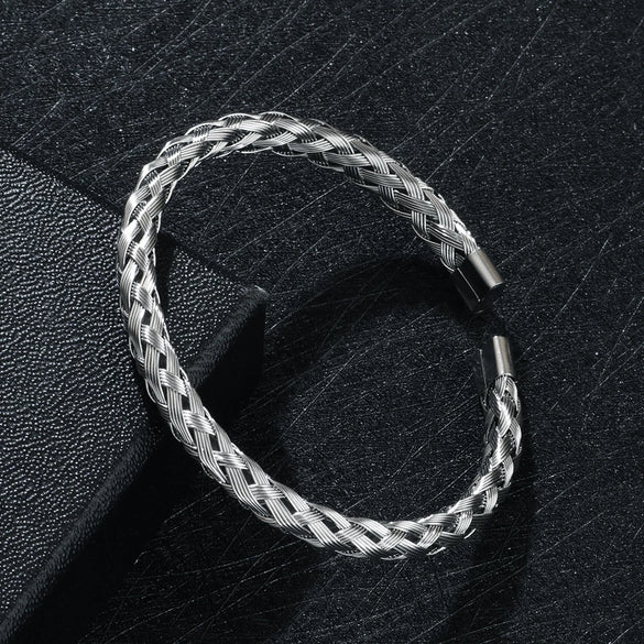Bracelet Titanium Steel Braided Cshaped Fashion Geometric Electroplated Jewelry